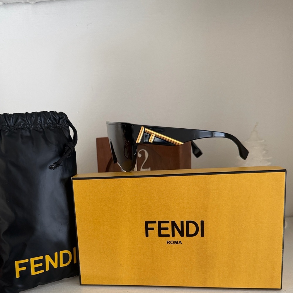 Fendi Black Sunglasses with Gold Accent